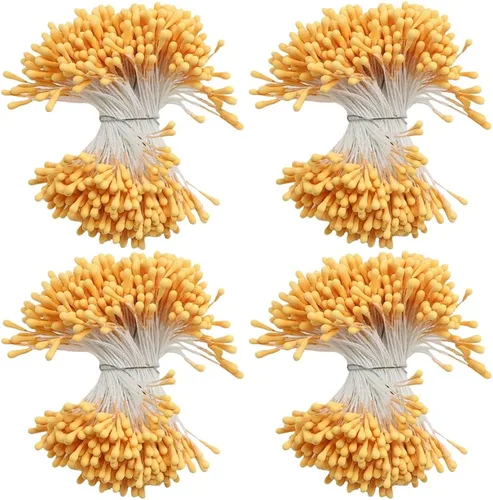 Vista 30 de HAHIYO 1000 piezas de 0.039 in negro perla doble cabeza flor Pistilo para hacer flores, decoración de álbumes de recortes, mini hecho a mano