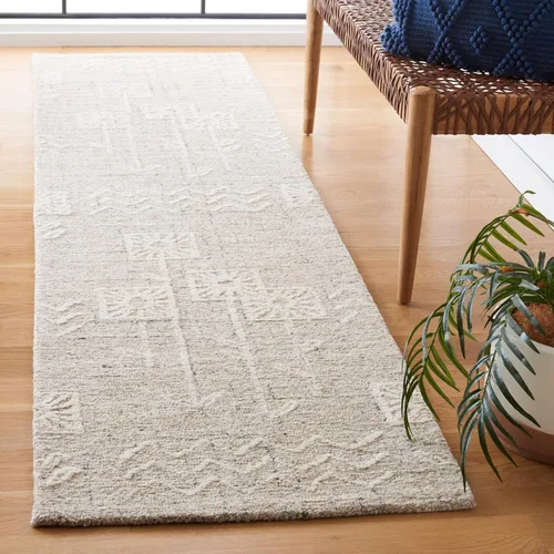 Vista 2 de SAFAVIEH Metro Collection - Alfombra de pasillo de 2 pies 3 pulgadas x 9 pies, beige y marfil, lana floral hecha a mano, ideal para zonas de alto