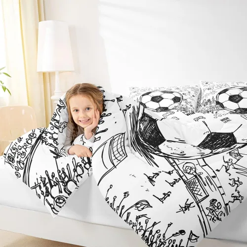 Vista 177 de Juego de ropa de cama de baloncesto para niños y adolescentes, juego de edredón deportivo para niños, tamaño matrimonial, suave, ligero, decoración