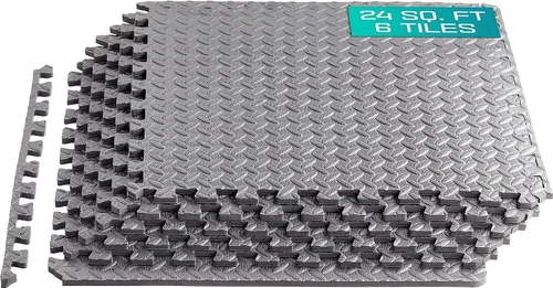 Vista 6 de Yes4All 24SQFT-120SQFT - Tapete de ejercicio de rompecabezas para gimnasio en casa, baldosas de espuma EVA entrelazadas con borde