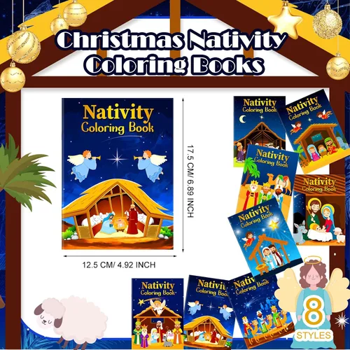 Vista 2 de Cholemy 24 libros para colorear de Navidad cristiana para niños