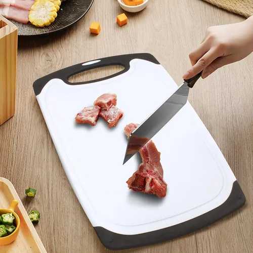 Vista 6 de Tabla de Cortar de Plástico de Alta Densidad con Mango Integrado - Fácil de Limpiar, Tabla de Cortar Antideslizante para Cocina - Tabla de Cortar