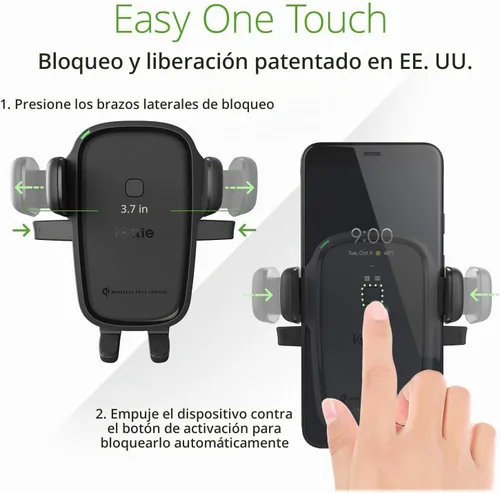 Vista 4 de iOttie Cargador de coche Easy One Touch inalámbrico 2 Qi carga ranura para CD + salida de aire Combo soporte de teléfono para iPhone, Samsung
