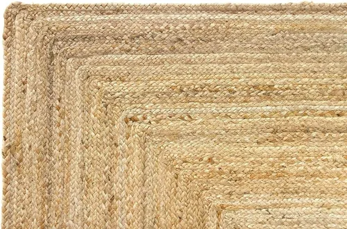 Vista 5 de MDS® 1 alfombra de área trenzada de yute tejida a mano de 2 x 3 pies, rectangular, alfombra decorativa reversible de arpillera 100% natural