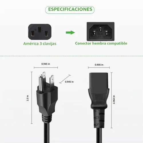 Vista 4 de Cable de alimentación de 6 pies para olla instantánea Duo Mini, Duo Plus Mini, DUO60, Duo Plus60, DUO50, Smart 60 Bluetooth, Ultra 6 60 y otras