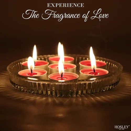 Vista 5 de Hosley Paquete de 120 velas aromáticas de cereza negra, velas de té a granel altamente fragantes para decoración del hogar, velas rojas pequeñas