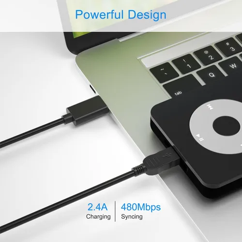 Vista 4 de Cable USB-C a Mini USB, cable de carga tipo C a Mini-B compatible con cámara Canon, cargador rápido para GoPro Hero 3+, Ti-84 Plus, controlador PS3