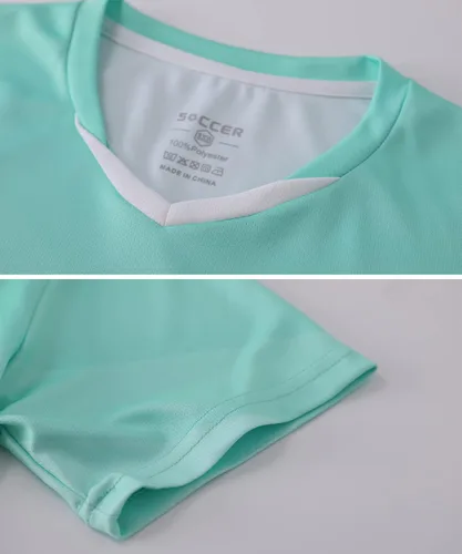 Vista 7 de Paquete de 2 camisetas de fútbol y pantalones cortos para niño, de secado rápido, uniforme de entrenamiento de equipo deportivo