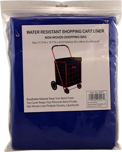 Vista 2 de Forro plegable para carrito de compras con cubierta superior de privacidad, resistente al agua, ligero, no tejido, material transpirable, se cierra