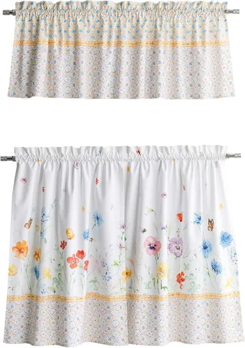 Vista 26 de Maison d' Hermine Juego de cortinas de cocina para ventanas, juego de cortinas de cocina 100% algodón, cenefas para el hogar [2 niveles