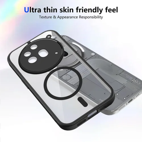 Vista 731 de Funda magnética transparente compatible con Xiaomi 17T, color negro 2 en 1 PC + TPU cubierta de teléfono a prueba de golpes, carcasa protectora