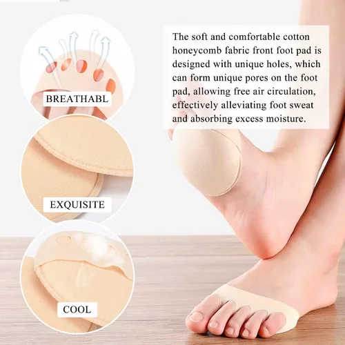 Vista 4 de Almohadillas invisibles de tela de panal transpirable, almohadillas metatarsianas gruesas y suaves para zapatos planos, tacones altos, prevención
