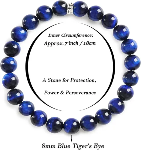Vista 2 de BONNY BOXX Pulsera de piedras semipreciosas de 0.150.230.315 pulgadas (460.315 in) para hombres y mujeres, joyería