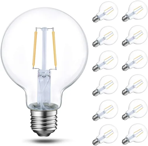 Vista 9 de Energetic Lighting Edison - Bombilla LED regulable, globo G25, equivalente a 60 W, luz blanca suave de 2700 K, base norma E26, con certificación UL