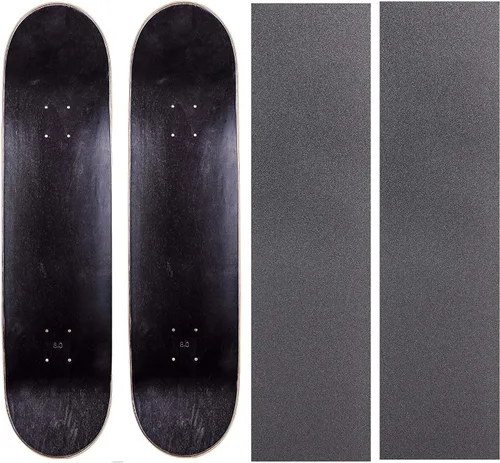 Vista 21 de Cal 7 Tablas de patineta en blanco con agarre, juego de 2 Natural