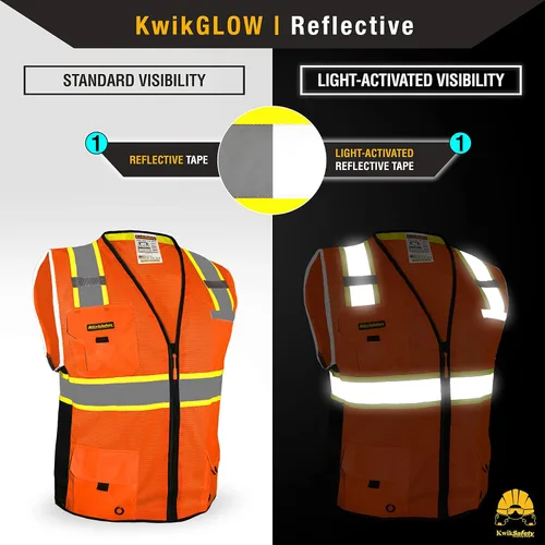 Vista 3 de KwikSafety BIG KAHUNA - Chaleco de seguridad [naranja, XL] + conjunto de casco de tortuga blanco