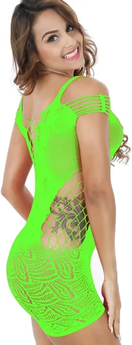 Vista 5 de WOOSIFUN Lencería sexy y flexible para mujer con cuello en V de malla talla única