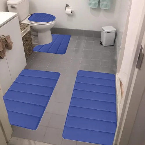 Vista 10 de Bathroom Rugs for 3 Pieces, Memory Foam Bath Mat Set, Universal Toilet Mats, Soft Comfortable, Water Absorption, Non-Slip, Thick, Machine Washable