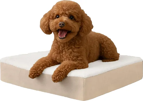 Vista 20 de PETMAKER Cama ortopédica para perros, cama para perros de espuma viscoelástica de 2 capas con funda Sherpa lavable a máquina, cama para perros