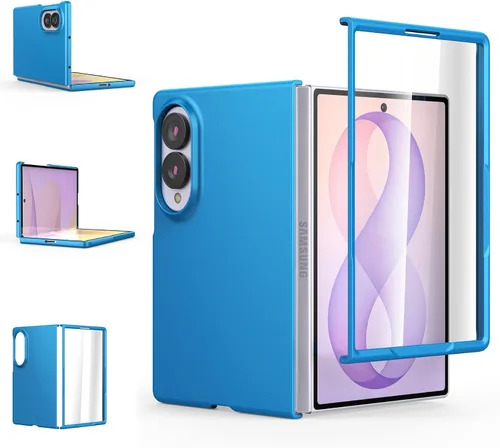 Vista 21 de Foluu Funda Slim Fit para Samsung Galaxy Z Fold 5, con protector de pantalla frontal integrado, cubierta protectora de PC mate ultradelgada