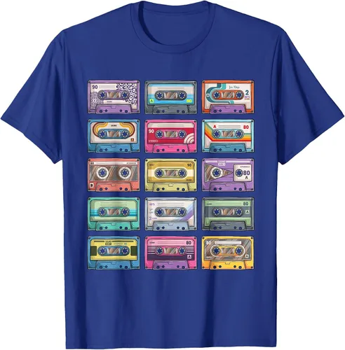 Vista 21 de Vintage Cassette Tapes Collection 80's 90's Music Mixtape T-Shirt Asphalt Grey