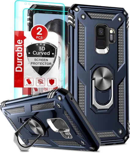 Vista 11 de LeYi Funda para Galaxy S9 con 2 protectores de pantalla suave, anillo de metal protector de grado militar con función atril para teléfono Android