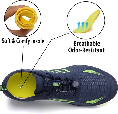Vista 3 de MAQLPC Zapatos de agua para hombres y mujeres, zapatos acuáticos de secado rápido, para hombres y mujeres, zapatos de natación para senderismo