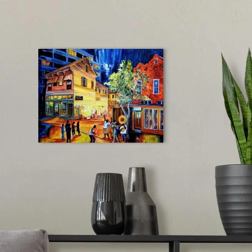 Vista 3 de Frenchmen Street New Orleans - Lienzo decorativo para pared, obra de arte musical