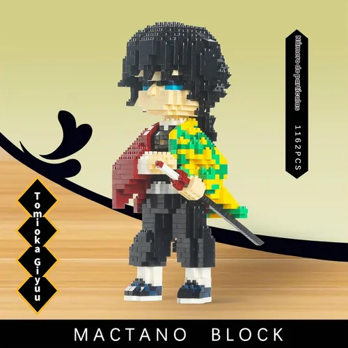 Vista 4 de MACTANO Figura de anime Giyuu Tomioka Mini bloques de construcción