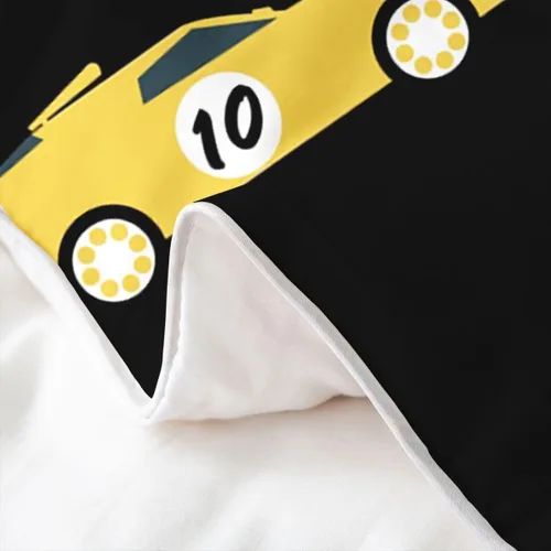 Vista 5 de Juego de funda de edredón de coche de carreras para niños, 100% algodón, tamaño individual, juego de funda de edredón de algodón para decoración