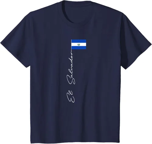 Vista 59 de Camiseta patriótica con bandera de El Salvador, Negro