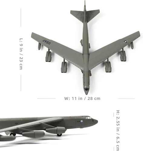 Vista 2 de NUOTIE 1/200 Escala B-52 (Stratofortress) Bombardero estratégico subsónico a chorro de largo alcance fundido a presión modelo de avión militar
