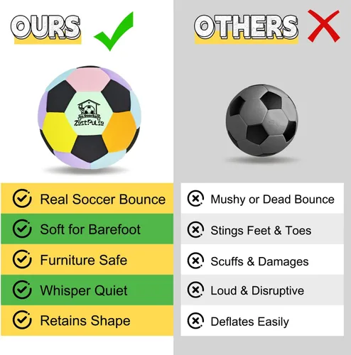 Vista 5 de Balón de fútbol suave para interiores, tamaño 4, divertida pelota silenciosa para niños y adolescentes, entrenamiento de drible en interiores