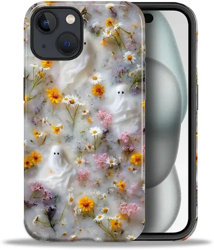 Vista 24 de ZHEGAILIAN Funda para iPhone 11, carcasa dura a prueba de golpes + silicona suave 2 en 1 híbrida, parachoques a prueba de caídas - Vidrio manchado