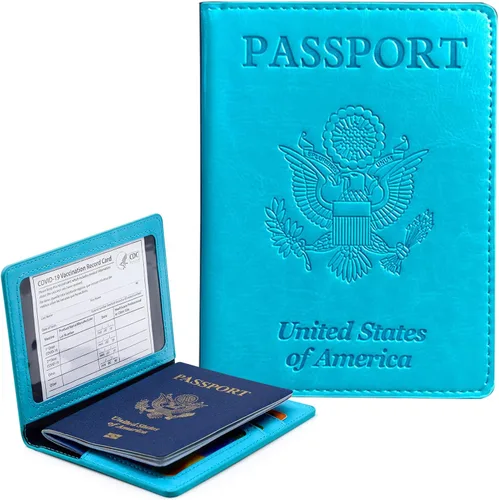 Vista 14 de Funda para pasaporte con bloqueo RFID de piel, tarjetero con ranura para tarjetas, accesorios de viaje, organizador de documentos, protector