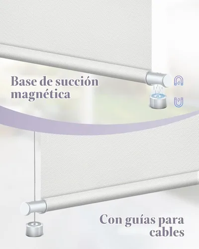 Vista 3 de Graywind Persianas enrollables motorizadas compatibles con Alexa Google Privacy Rechargeable Smart Wire Guide Blinds Electric Patio Patio para Blanco