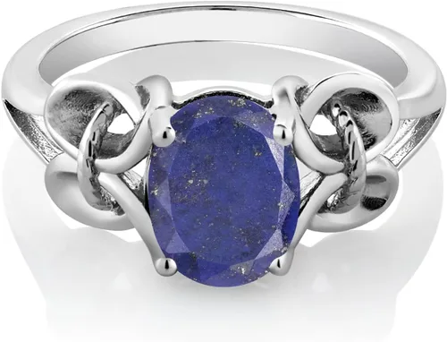 Vista 126 de Gem Stone King Anillo de compromiso ovalado con piedra natal para mujer, plata de ley 925, ovalado de 0.354 x 0.276 in, anillo de compromiso