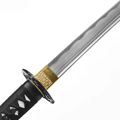 Vista 5 de YONG XIN SWORD -Samurai Katana - Espada japonesa hecha a mano, práctica, acero al carbono 1045, templado/arcilla templada, espiga completa, afilada