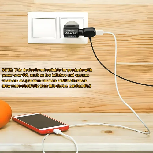 Vista 4 de Convertidor universal de adaptador de encendedor de cigarrillos de CA a CC para automóvil, DC 12V 500mA fuente de alimentación de vehículo enchufe