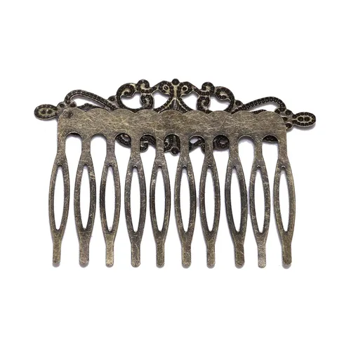Vista 4 de 5 unids/lote 52 × 2.205 in pasadores de bronce antiguo dientes horquillas de metal hallazgos DIY peine de pelo suministros para la fabricación