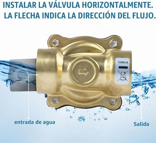 Vista 7 de U.S. Solid Válvula solenoide de latón de 1/2" -110V 120V AC, normalmente cerrada, válvula eléctrica de 10 bar para agua, aire, diesel