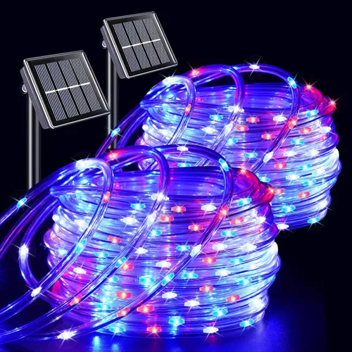 Vista 14 de YEGUO Luces naranjas para Halloween, paquete de 2 cuerdas de 100 luces LED de 33 pies cada uno, 8 modos de luces de hadas en tubo transparente