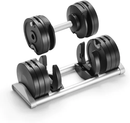 Vista 2 de SMRTFT NUOBELL Adjustable Dumbbells 5–100 lb Set Original NUOBELL Negro clásico