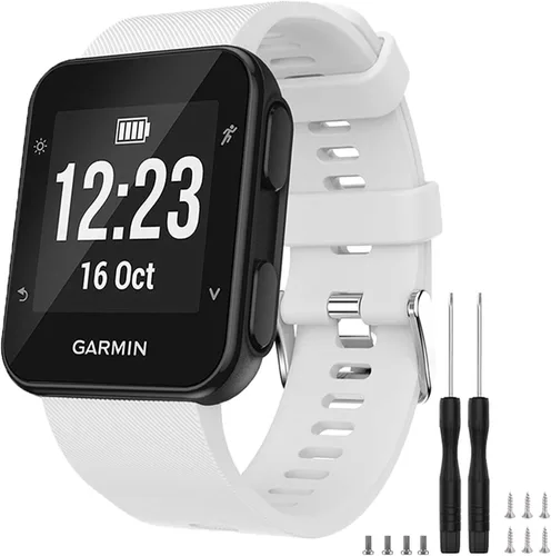 Vista 34 de GVFM banda compatible con Garmin Forerunner 35, silicona suave correa de repuesto para reloj inteligente Garmin Forerunner 35, se ajusta a muñeca