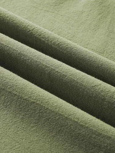 Vista 5 de Jacansi Túnica larga con botones musulmanes para hombre, de gran tamaño y extra larga, estilo árabe con bolsillos Verde militar
