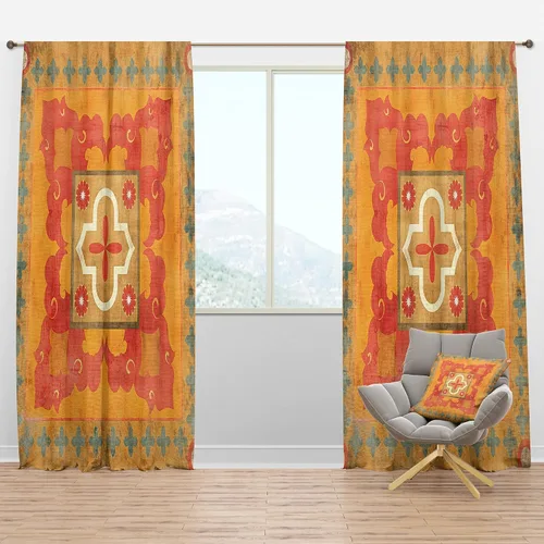 Vista 25 de DesignQ Panel de cortina bohemio y ecléctico 'Ethnic Pattern', 18645, 52x90, (abstracto-bohemio)
