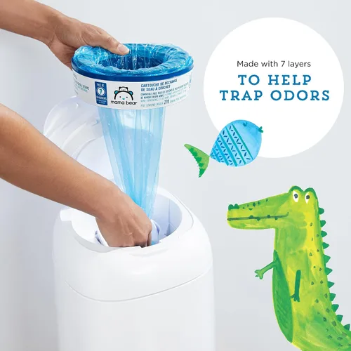 Vista 8 de Marca Amazon – Mama Bear – Recambios para cubos de pañales Genie, sin perfume, 270 unidades (paquete de 1)