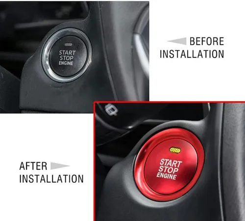 Vista 4 de Anillo de la cubierta del botón de arranque del coche para Mazda Axela Atenza 3 BM BN 6 CX4 CX-5 Botón de arranque de encendido Trim Ring Button