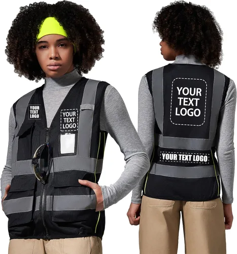 Vista 9 de A-SAFETY Chaleco de Seguridad Reflejante de Alta Visibilidad con Logo Personalizado (XS-8XL)