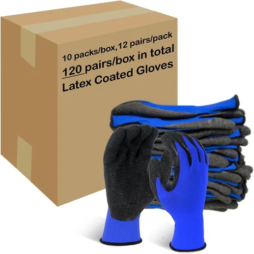 Vista 16 de Evridwear - Guantes de trabajo de látex arrugado con revestimiento de mano para seguridad, para hombres y mujeres, uso general, multiusos